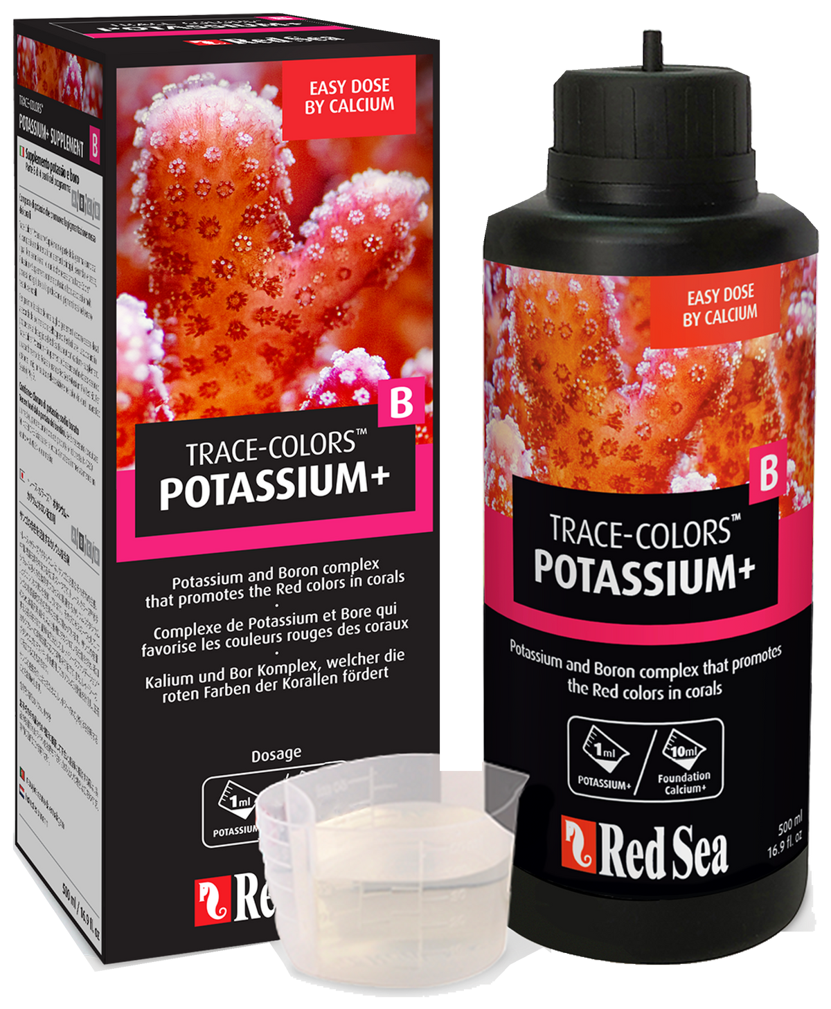 Red Sea Trace Colors B Potassium+ 500 ml – echte Herstellerabbildung