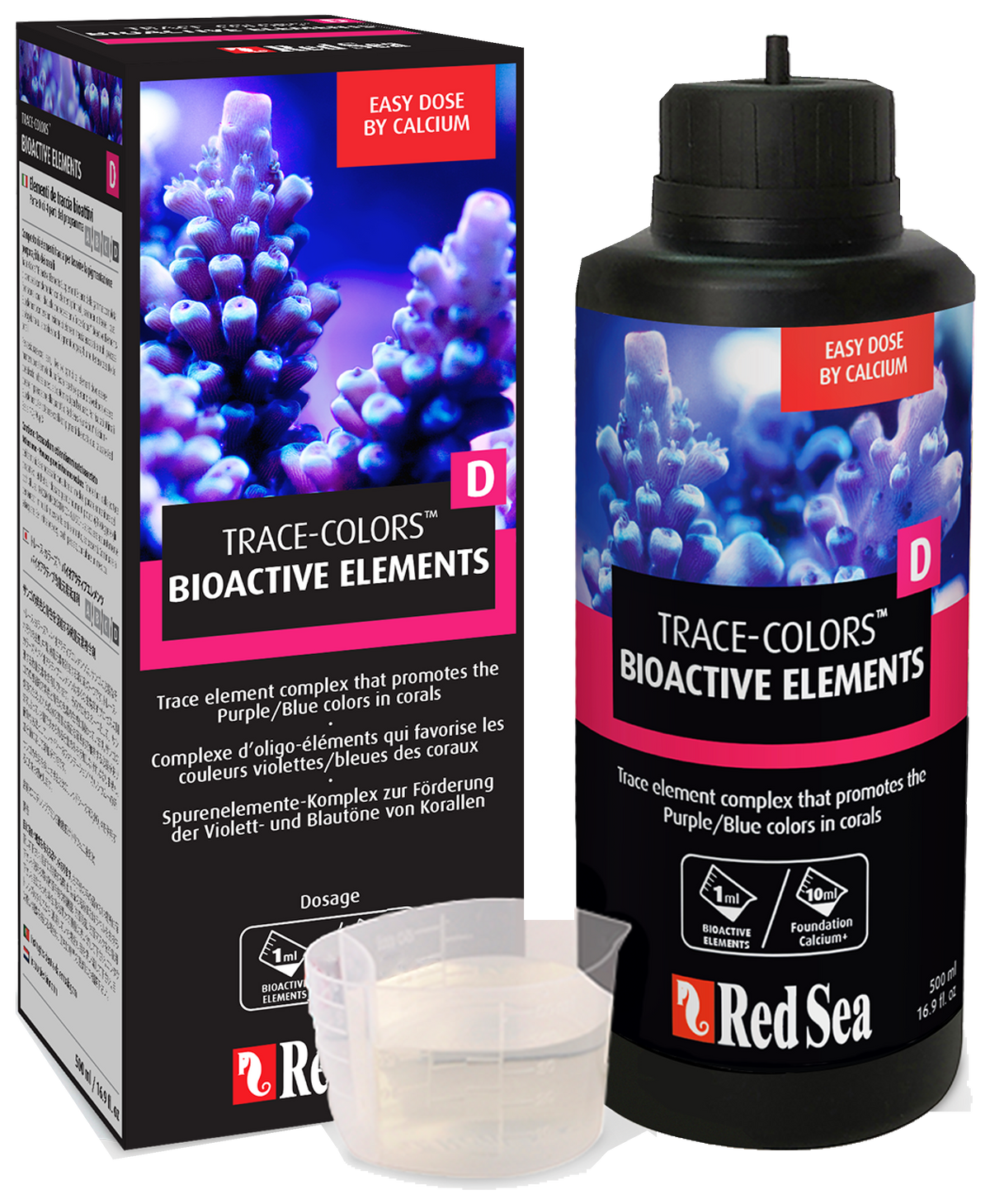 Red Sea Trace Colors D Bioactive Elements 500 ml – echte Herstellerabbildung
