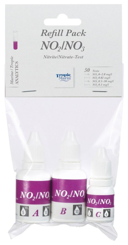 Tropic Marin NO2/NO3 Nitrit-/Nitrat-Test Nachfüllpackung – Originalabbildung der Produktfamilie; Packungsgröße gemäß ausgewählter Variante